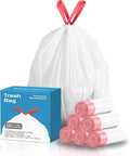 13.2 Gallon Tall Kitchen Drawstring Trash Bags, 120 Count Pre-separated Garbage Bags, Unscented, Leak Proof, Waste Bag for Kitchen, Office, Home