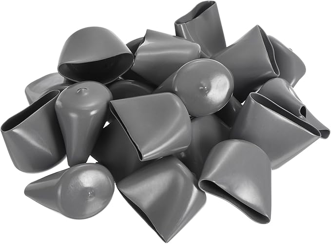 uxcell 20pcs Rubber End Caps 39mm ID Vinyl Cap Cover Screw Protectors Dark Grey