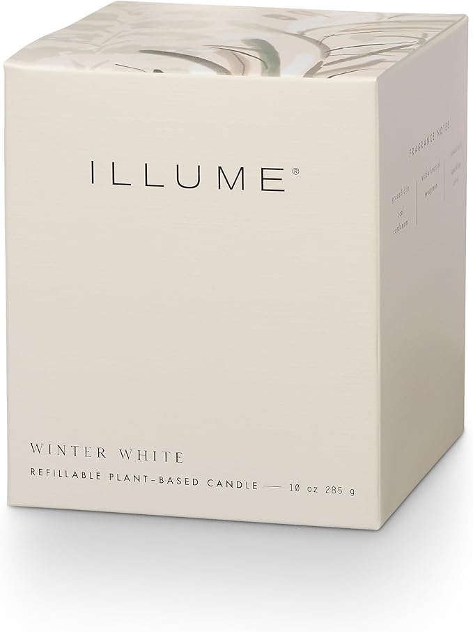 ILLUME Refillable Boxed Glass Candle, Winter White