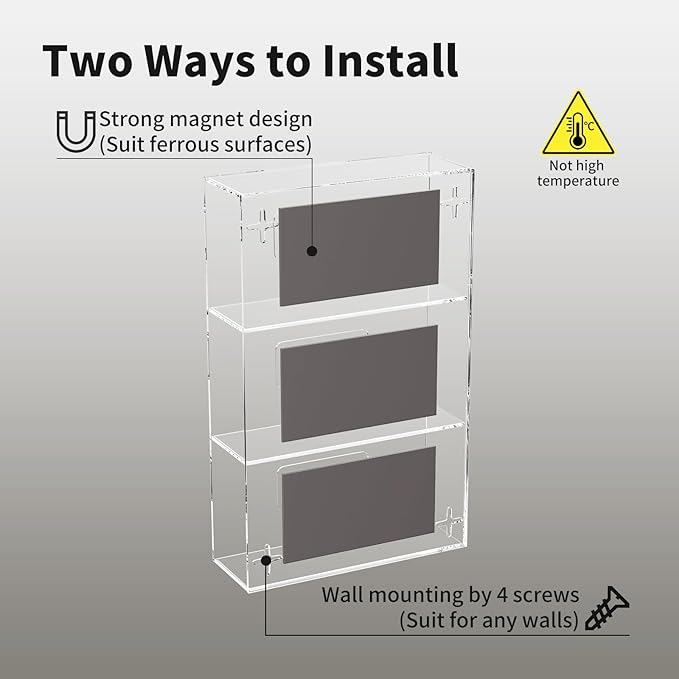 HIIMIEI Glove Holder for Wall Mount: Magnetic Gloves Box Holder, Acrylic Disposable Rubber Latex Glove Dispenser