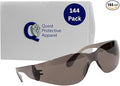 Quest Protective Apparel Safety Glasses for Men and Women - Anti Fog Safety Goggles for Shooting, Lab, or Construction – Polycarbonate Eye Protection [Smoke & Pack of 144 Pairs]