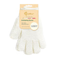 Evridwear Exfoliating Gloves for Shower, 100% Nylon Thick Soft Medium Heavy Bathing Gloves Dead Skin Remover Body Scrubber Smooth Skin with Hang Loop, 1 Pair Light White
