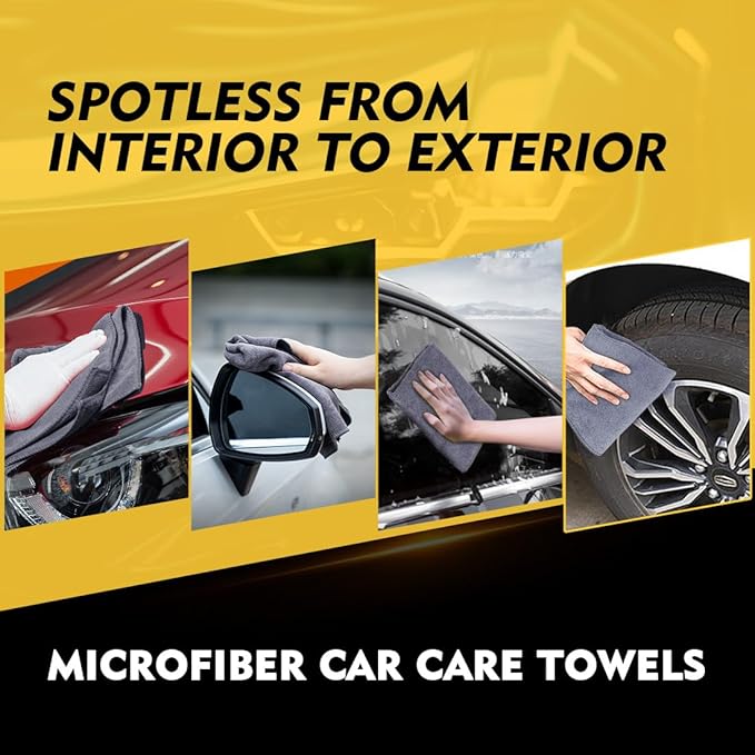 HOMEXCEL Microfiber Cleaning Cloth 20 Pack 11.5 x 11.5 inch Microfiber Towels for Cars Ultra Absorbent Car Washing Cloth Lint Free Streak Free Cleaning Rags for Car Kitchen Window Grey