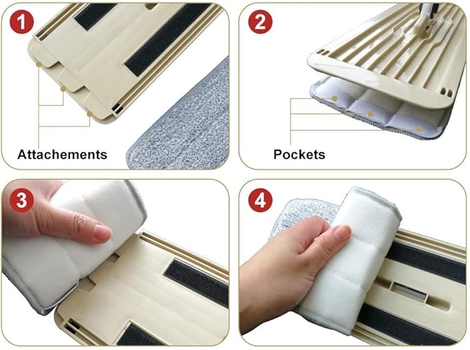 Bulletproof Microfiber Mop Replacement Heads - Washable Pads for Floor Cleaning Compatible with Tethys & Most 11” - 13” Flat Squeeze Mops for Wet/Dry Mopping, Sanitizing, and Scrubbing Hardwood