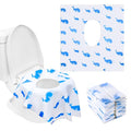 20 Pack Toilet Seat Covers Disposable, Extra Large Disposable Toilet Seat Covers for Adults, Individually Wrapped Potty Training Liners with Non-Slip Adhesives for Kids in Home, Restrooms&Travel -Blue