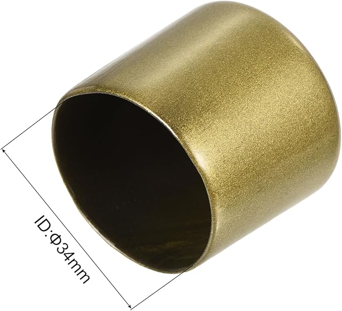 uxcell 20pcs Rubber End Caps 34mm ID Vinyl Round Tube Bolt Cap Cover Thread Protectors Gold