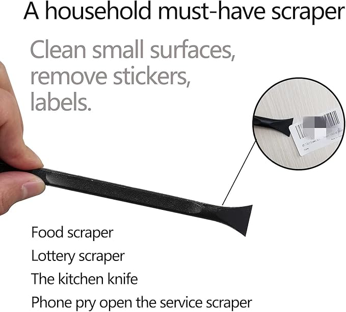 Tpyx Scraper Small Plastic Scraper Tool, Multi-Purpose Scraper Non-Scratch Cleaning Tool, Used in Narrow Spaces and Gaps, Perfect for Removing Oil Stains, Labels, Food, Dirt, Paint, Etc. (6pcs)