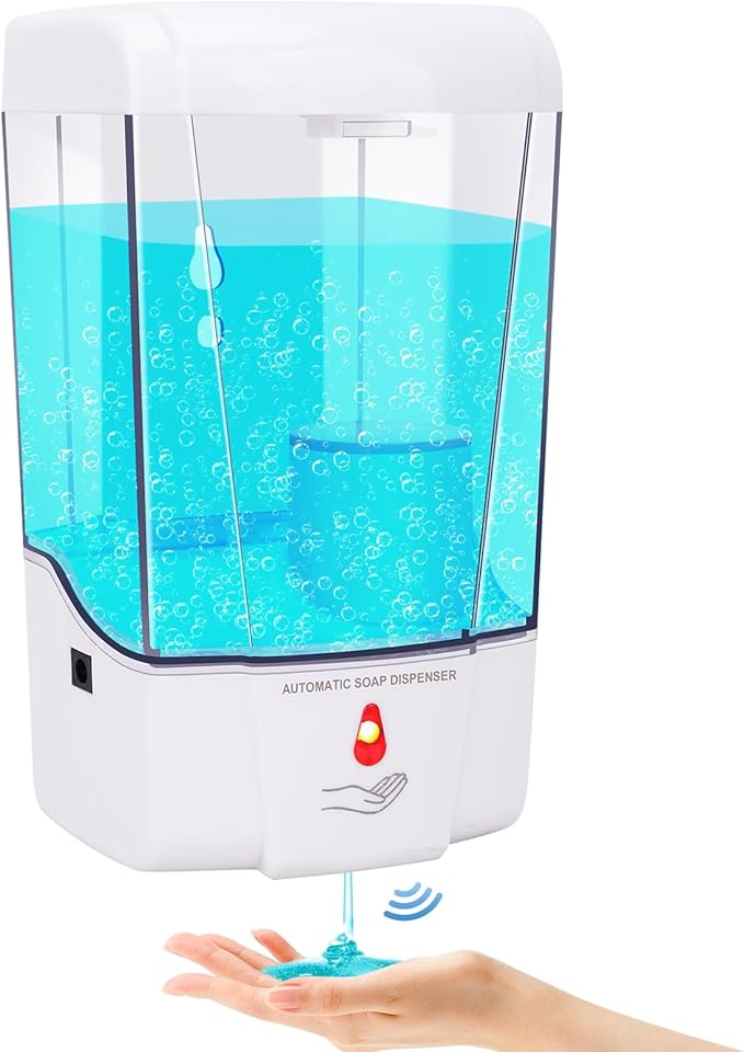 Automatic Soap Dispenser Wall Mounted: 700ml/23.7oz Commercial Hand Soap Dispenser Wall Mount, Touchless Electric Sensor Pump for Home Kitchen Bathroom Offices Hotel Commercial Restaurant