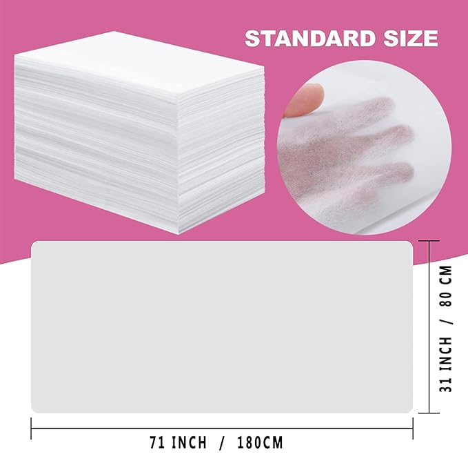 50 Pcs Disposable Bed Sheets 31" x 71" Massage Table Sheets Non Woven Fabric SPA Bed Cover Breathable for Massage Beauty Tattoos