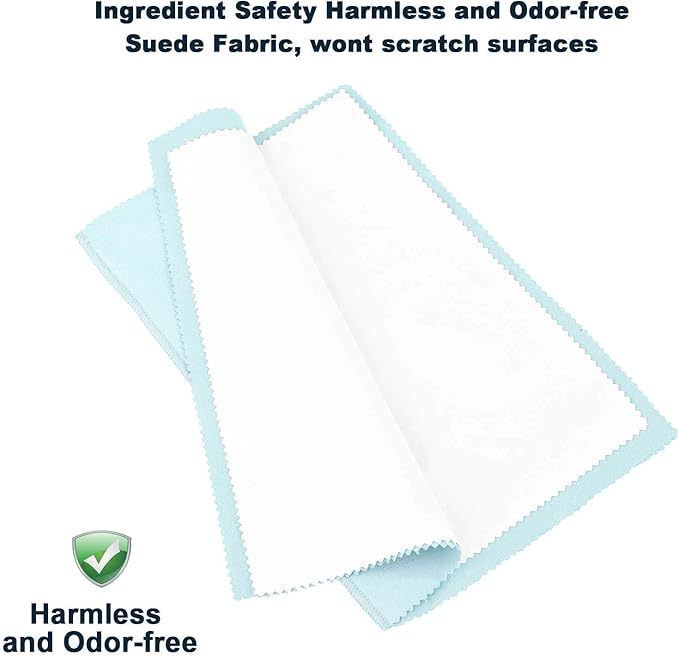 SEVENWELL Silver Polishing Cloth, Jewelry Cleaner Cloth for Sterling Silver Jewelry, Gold, Platinum, Silverware, Diamonds, Gemstones, Coins (Turquoise)