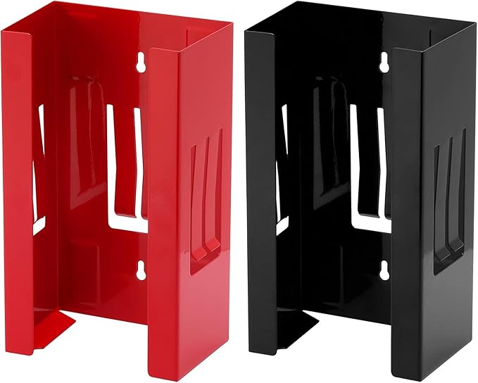 EMENTOL 2PCS Magnetic Glove/Tissue Dispenser Holder Set, Red and Black Glove Dispenser Wall Mount, Mount Onto Tool Box or in Workshops