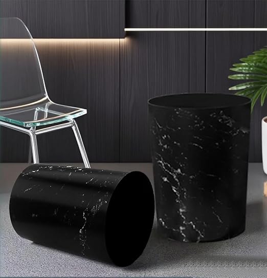 Feisco Small Trash Can for Bathroom, 2 Gallon Trash Can Trash Bin Wastebasket Garbage Can for Kitchen,Bathroom Office, Bedroom,Dorms,Laundry Room (Black, 2 Pack)