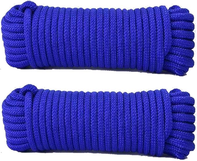 Durable Nylon Clotheslines for Tent Tie Down Camping Tarp Shelter Cordage Outdoor Accessories DIY String Line Blue 33ft Pack 2