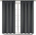 BGment Short Blackout Curtains 48 Inches Length - Rod Pocket Thermal Insulated Room Darkening Window Drapes for Kitchen Bedroom Bathroom, Dark Grey, 2 Panels, 42 x 48 Inch