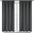 BGment Blackout Curtains 40 Inches Long for Bedroom, Rod Pocket Short Drapes for Kitchen/BathroomWindow Thermal Insulated Room Darkeng Blinds Privacy, Dark Grey, 2 Panels, 42 x 40 Inch