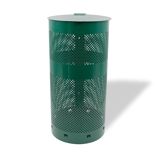 ZERO WASTE USA - The Sentry® Waste Can Gloss Green - 100% Rust-Free, Powder-Coated, Commercial-Grade Aluminum to Withstand Weather. 10-Year Warranty