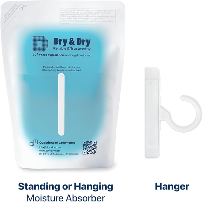 Dry & Dry 3 Packs Hybrid Moisture Absorbers & Musty Odor Eliminator Dehumidifier to Control Excess Moisture for Basements, Closets, Bathrooms, Laundry Rooms. Moisture Absorbers