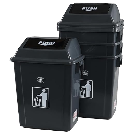 Kiddream 4 Packs 5 Gallons Swing Lid Garbage Can, Plastic Trash Can