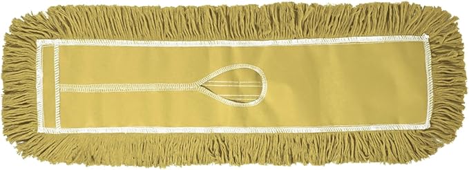 Commercial Dust Mop Replacement Head - 24 x 5 in. Cotton Nylon Reusable Mop Head- Industrial Dust Mop Refill for Floor Cleaning & Janitorial Supplies, Yellow