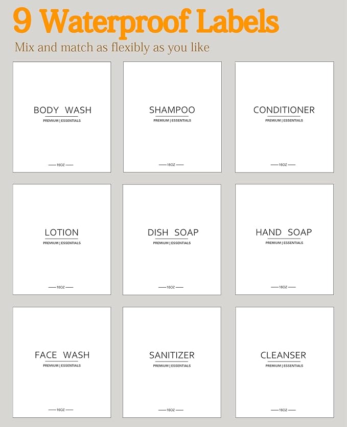 Frosted Pearl White Shampoo and Conditioner Bottles, Refillable Apothecary Dispenser Pump for Shampoo, Sanitizer, Lotion, Oil, Shower Soap, Hand Soap, Dish Soap (3, 500ml)