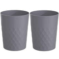 1.8 Gallon Small Trash Can 2 Pack Bathroom Garbage Can Waste Basket Recycling Bin for Dorms Bedrooms Offices Kitchens, Grey