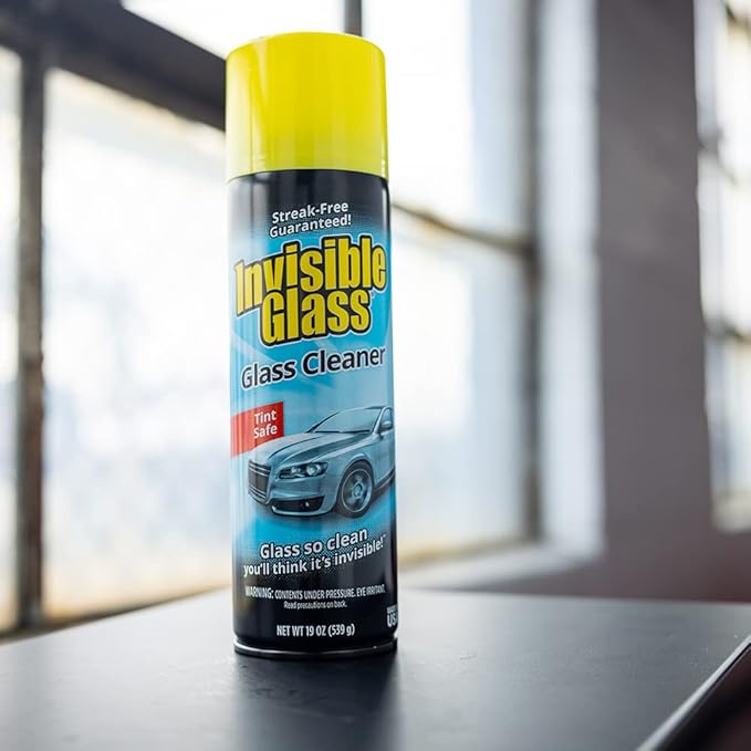 Invisible Glass 91164-3PK Premium Aerosol Glass and Window Cleaner for Auto and Home Cleans Glass, Windows, Windshields, and More, Streak-Free, Ammonia-Free, Tint-Safe, 19 oz (Pack of 3)