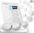 Strongest Wall Door Handle Stopper Set. 12 Pieces of Clear Rubber Door Knob, Round Wall Shield Cushion. Quiet Wall Protector for Door Handle. Guard Door Bumper Wall Protector Silencer. Self Adhesive