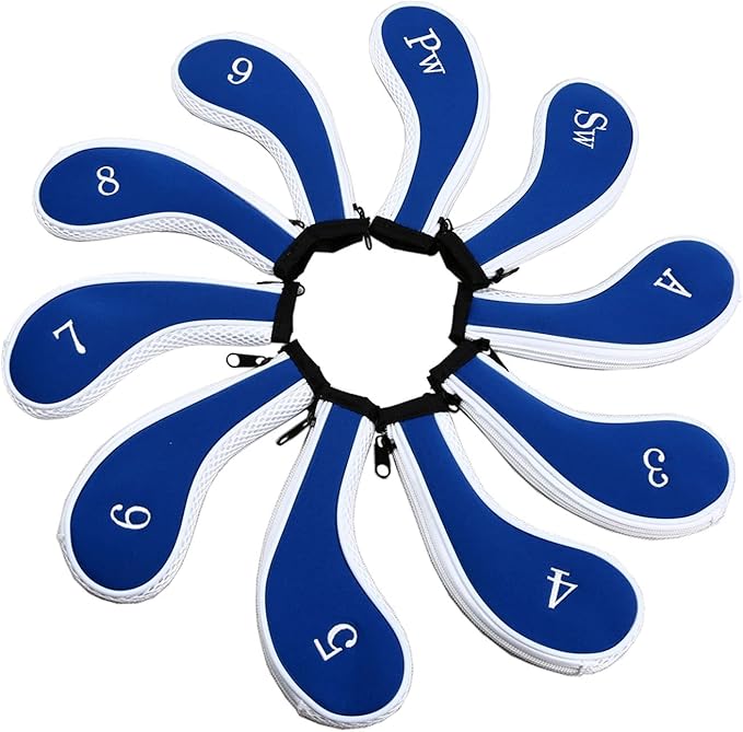 Sword &Shield sports Neoprene Zipper Golf Club Iron Head Covers Iron Covers 10pcs/Set