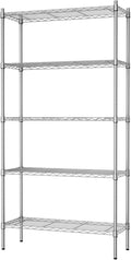 Auslar 5-Shelf Storage Shelves Heavy Duty 5 Tiers Standing Large Shelving Units Adjustable Metal Organizer Wire Rack, 14" x 36" x 72", Chrome