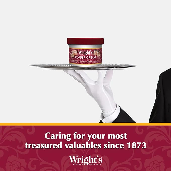Wright's Copper Cream Cleaner - 8 Ounce 2 Pack with Polishing Cloth - Gently Cleans and Removes Tarnish without Scratching