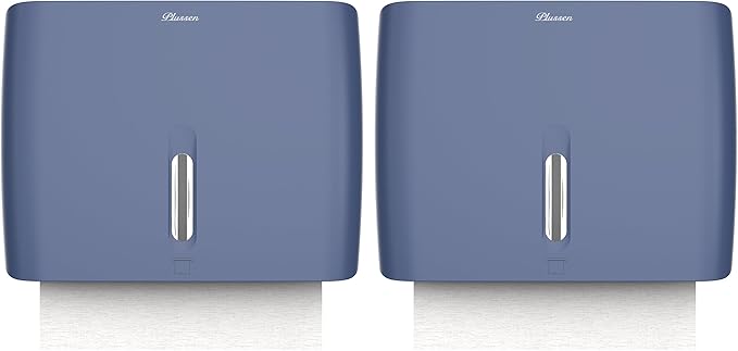 Commercial Paper Towel Dispenser Wall Mount Blue Pack of 2 Fits Multifold Paper Towels for Bathroom Kitchen Home Use