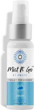 Mist N’ Go by Omaze Travel Bathroom Spray for Toilet Spray Odor Eliminator - Travel Toilet Spray for Bathroom Air Freshener Spray for Bathroom Deodorizer - Dream Regular Size (2oz x1)