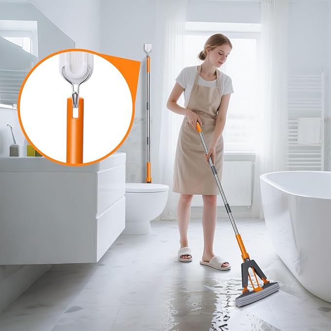 Sponge Mop,Masthome PVA Squeeze Mop with 3 Absorbent Mop Refills,Sponge Mops for Floor Cleaning,Easy Squeeze Roller Mops for Kitchen Bathroom Office