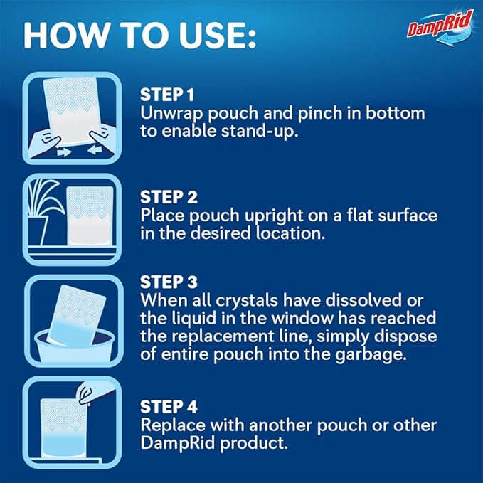 DampRid Fresh Scent Single-Use Pouch Moisture Absorber, 6-Pack