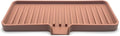 Happitasa Silicone Soap Dish Tray and Sponge Holder with Drain Chute | Bathroom and Kitchen Sink Organizer Caddy (Mocha, 9"x3.5", 5.6 Ounces)