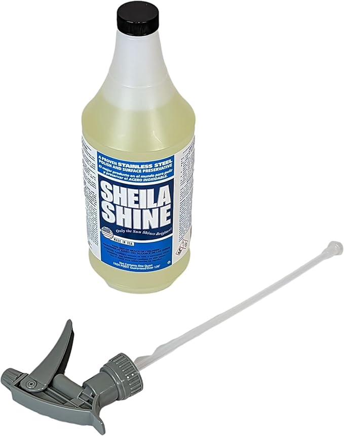 Sheila Shine 32 Oz. Stainless Steel Cleaner and Polish Trigger Spray, Protect Household Kitchen Surface, Removes Grease, Fingerprint, Watermark, Polish & Leaves a Streak Free Shine for Home Appliances