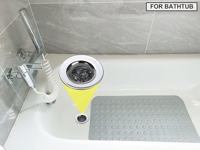 1.50" Bathtub Strainers, Bathroom Sink Strainers, Shower Drain Hair Catcher, Drain Strainer for Laundry, Mop Pool, Utility, Slop, RV Sink, Stainless Steel, Pack-2