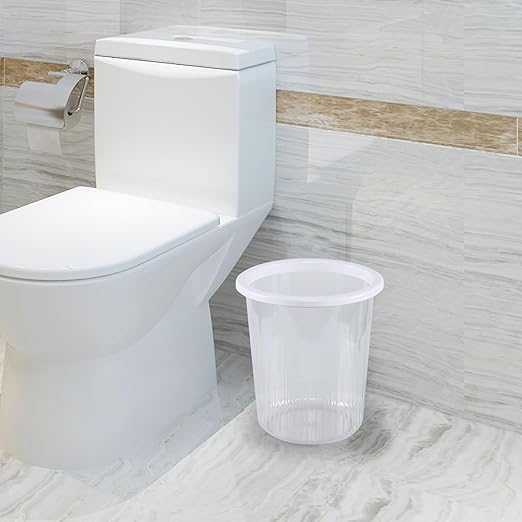 4-Pack Waste Basket Plastic, Small Plastic Garbage Can, Clear, 4 Gallon