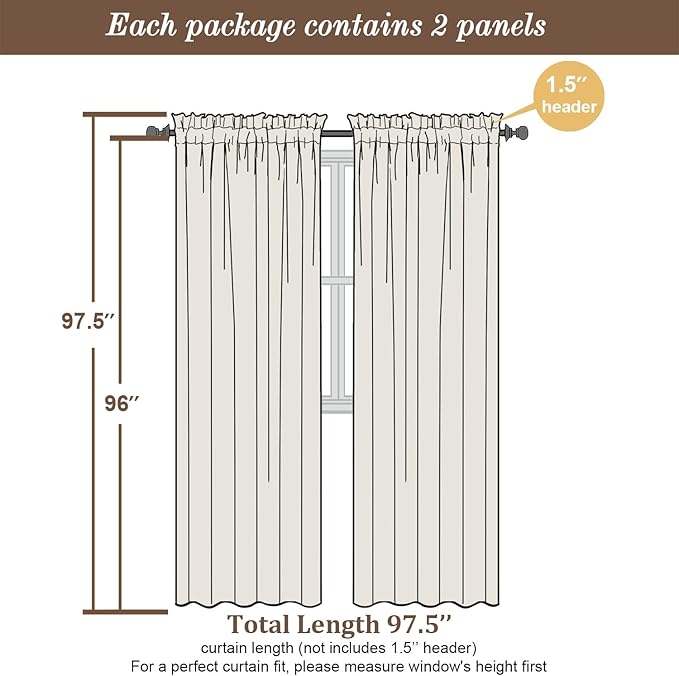 Chyhomenyc Sage Green Sheer Curtains 96 Inches Long 2 Panels, Light Filtering Green Curtains for Living Room, Soft Gentle Voile Rod Pocket Bedroom Window Drapes, 59Wx96L Inch, 2PCS