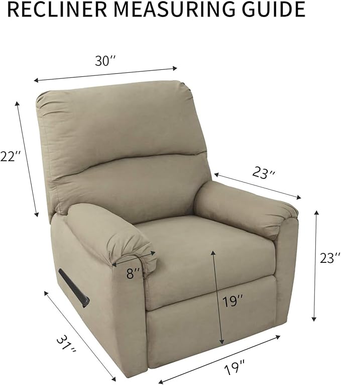 PureFit Reversible Quilted Sofa Cover, Water Resistant Slipcover Furniture Protector, Washable Couch Cover with Non Slip and Elastic Straps for Kids, Dogs, Pets (Small Recliner, Brown/Beige)