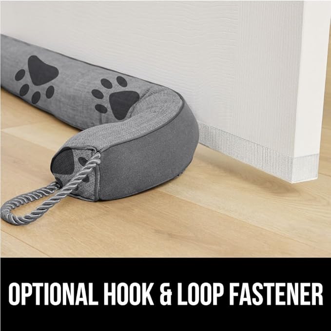 GORILLA GRIP Door Draft Stopper for Bottom of Doors, Weather Stripping Seal Blocks Hot Air, Noise, Bugs, Keeps Cold AC in, Sound Proofing Easy Install Gap Filler, Home Essentials, 34 Inch, Paws