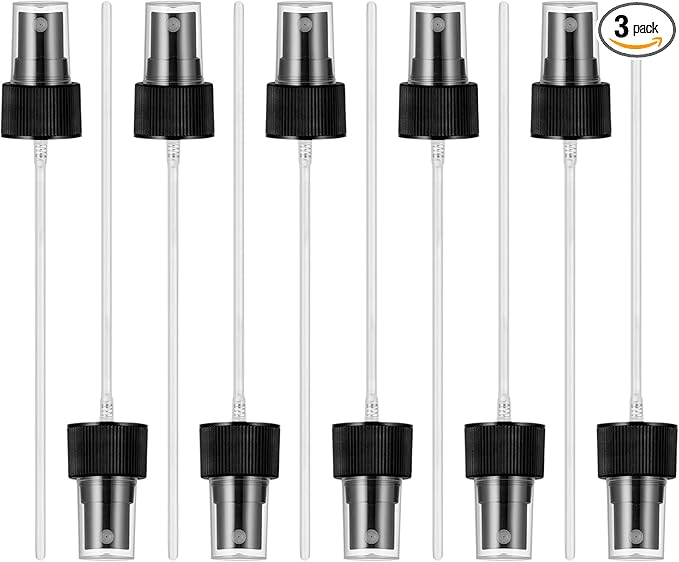 8Pcs Spray Nozzle for Bottles, Durabble Easy-to-use Spray Can nozzles, Spray Bottle Nozzle Replacement with Plastic Dip Tube for Cleaning Solutions (Black)