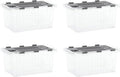 Superio Storage Bins with Lids, Clear Plastic Containers for Organizing, Stackable Totes, BPA Free, Odor Free, Organizer Boxes for Home, and Dorm (4 Pack, 15"x10"x7")
