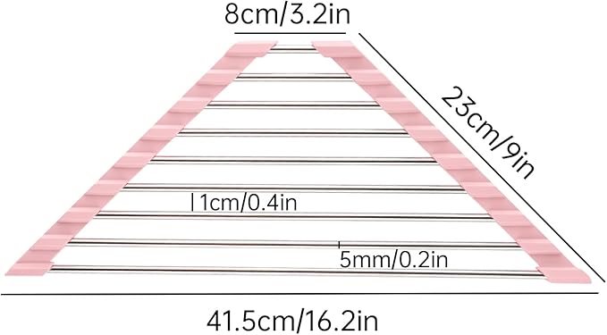 Tomorotec Triangle Foldable Dish Drying Rack, Small Roll-Up Stainless Steel Over Sink Drainer for Kitchen Sink Corner, Rustproof Multipurpose Organizer(Pink)