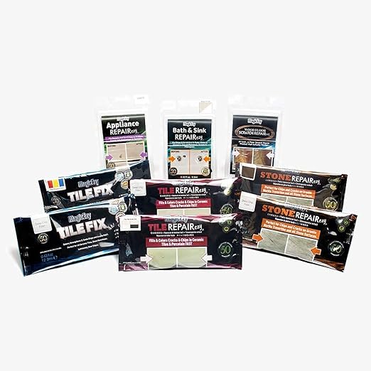 MagicEzy Tile RepairEzy (Gray/White) - Tile and Vinyl Floor Repair Kit | Fix Cracked or Chipped Ceramic Tiles Fast | Thick Structural Porcelain Repair Filler, Putty - 12.9 mL Tube