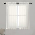 Chyhomenyc Ivory Sheer Curtains 54 Inch Length 2 Panels for Kitchen, Light Filtering Voile Rod Pocket Curtains Drapes for Living Room Bedroom Small Windows, 42Wx54L inches