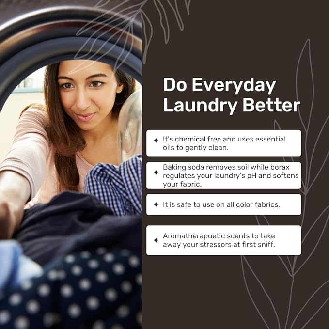 Home 'COTTON SKY',Concentrated, Natural Laundry Detergent Powder - Fresh Air, Apple, & Kiwi| High Efficiency/Standard Machine Washing |Nontoxic | Stain/Odor Removal (32 oz / 64 Loads)