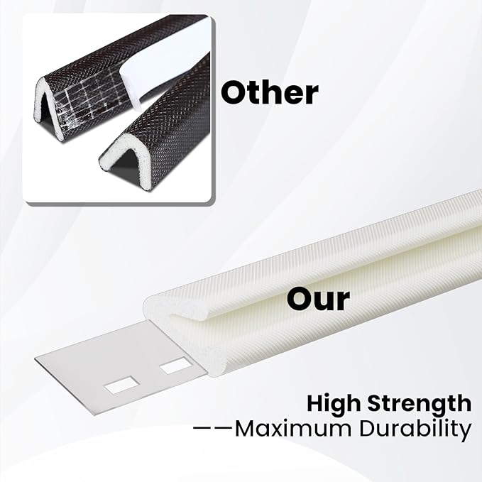 V Shape Foam Weather Stripping Door Frame Seal Strip 33FT White, Draft Stopper, Insulation Winter, Weatherstripping, Gap Sealing, Soundproofing, Self-Adhesive Used for Exterior Front Door Side