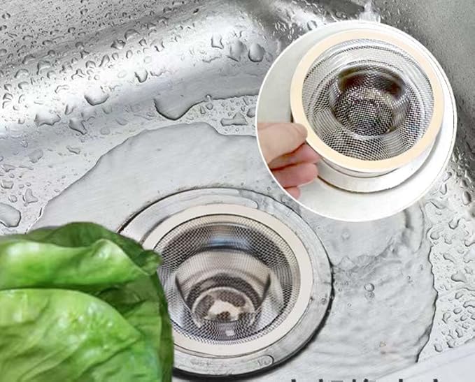 8PCS Metal Mesh Kitchen Sink Strainer, 3.54" Stainless Steel Slop Basket Filter Trap, Mesh Sink Drain Strainer Kitchen, Hair Basket Drain - Fits Most Kitchen Bathroom Sinks Shower Floor Drain