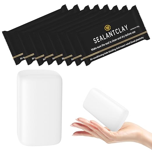Quick Mending Mud & Waterproof White Sealant Putty (Pack of 8) - Ideal for Sealing: Air Conditioning Gaps, Wall Holes, and Drain Pipe Connections，Duct Seal Repair Sealing Clay.